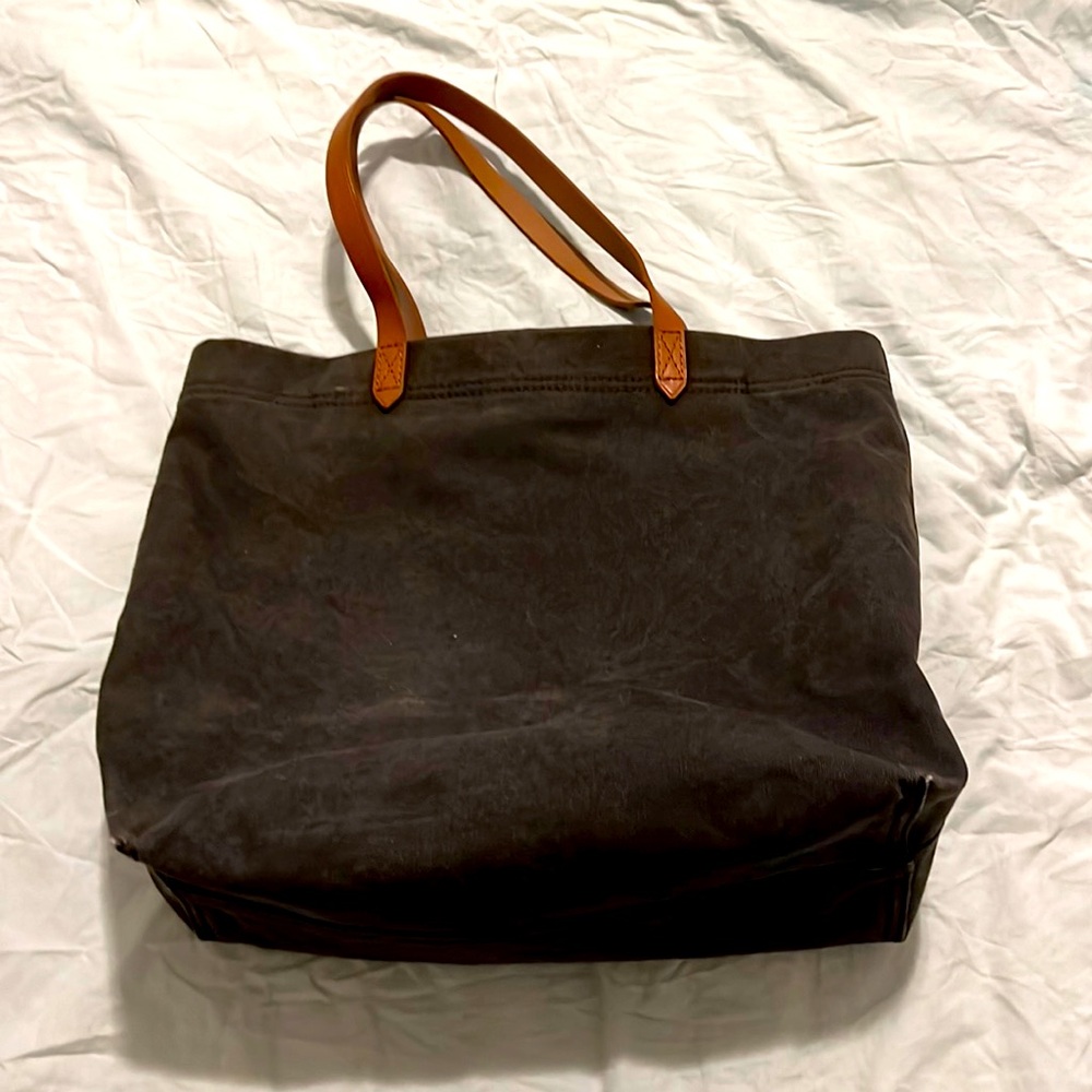 Madewell Canvas Large Transport Tote in Black Ocean